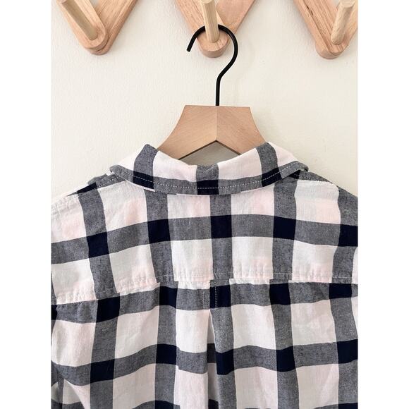 Tommy Hilfiger Women’s Flannel Button Up Shirt Navy and Pink - Medium - Picture 7 of 9